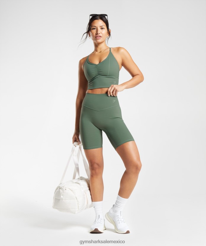Gymshark elevar pantalones cortos de ciclismo sauce verde mujer 04BZTL50 - Gymshark México