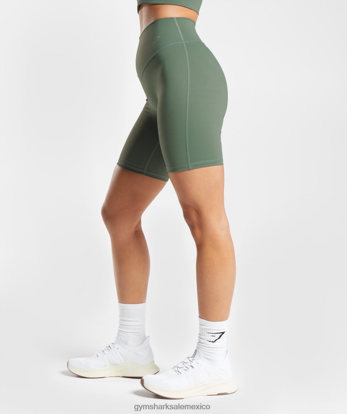 Gymshark elevar pantalones cortos de ciclismo sauce verde mujer 04BZTL50 - Gymshark México