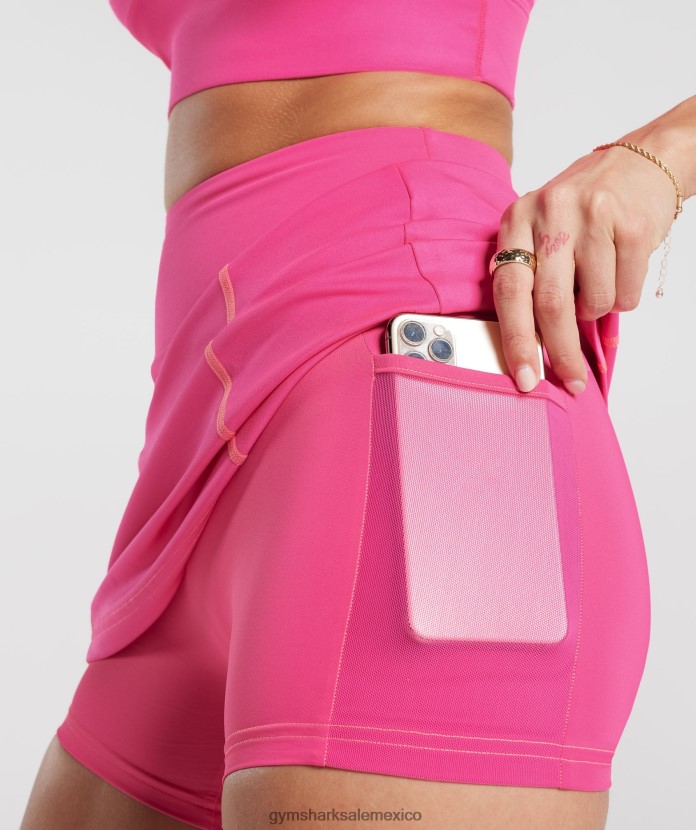 Gymshark falda pantalón deportiva fucsia brillante mujer 04BZTL33 - Gymshark México