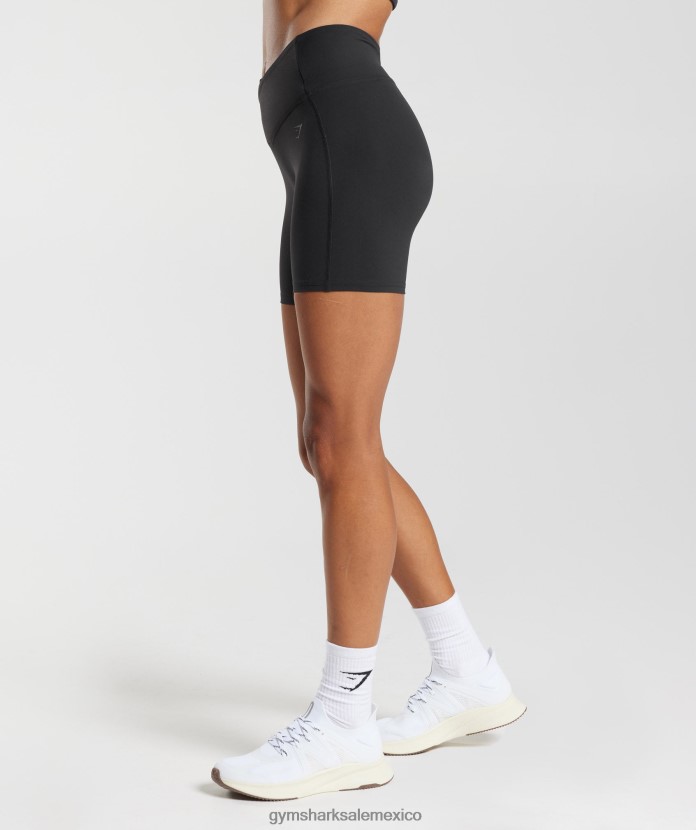 Gymshark pantalones cortos cruzados negro mujer 04BZTL47 - Gymshark Mexico