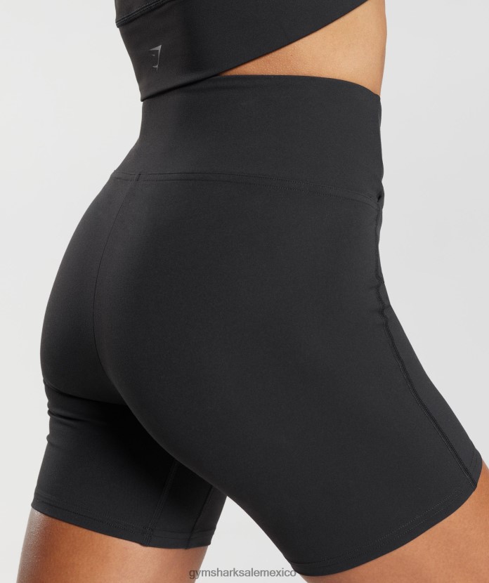 Gymshark pantalones cortos cruzados negro mujer 04BZTL47 - Gymshark Mexico