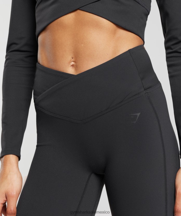 Gymshark pantalones cortos cruzados negro mujer 04BZTL47 - Gymshark Mexico