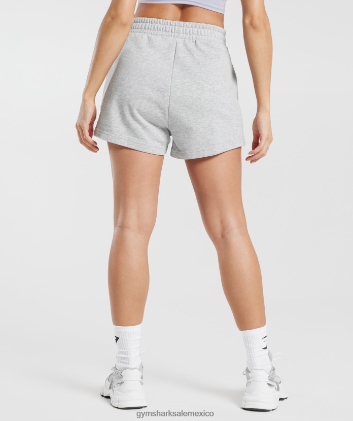 Gymshark pantalones cortos de durazno fuerte marga gris claro mujer 04BZTL30 - Gymshark Mujer