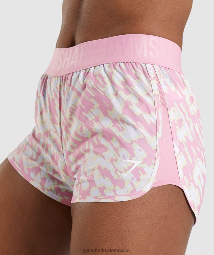 Gymshark pantalones cortos de entrenamiento holgados estampado rosa mujer 04BZTL89 - Gymshark Sale