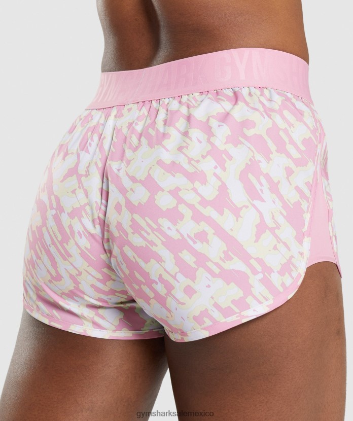 Gymshark pantalones cortos de entrenamiento holgados estampado rosa mujer 04BZTL89 - Gymshark Sale