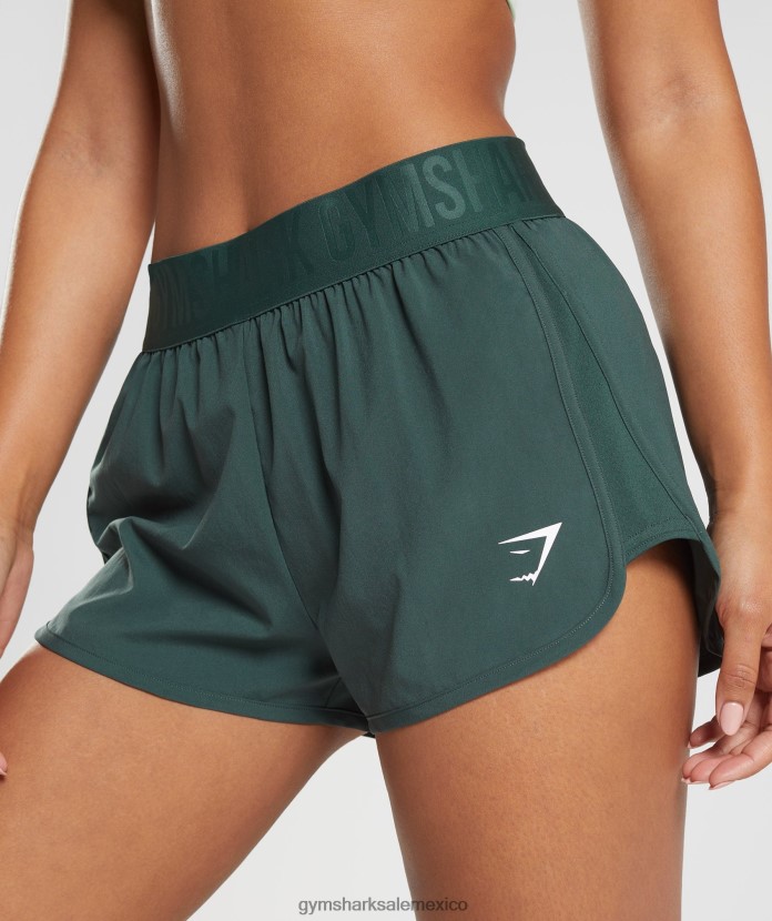 Gymshark pantalones cortos de entrenamiento holgados verde obsidiana mujer 04BZTL95 - Gymshark México
