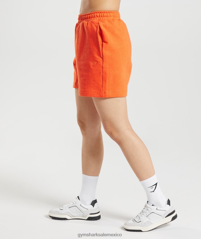 Gymshark pantalones cortos deportivos para el día de descanso marga naranja brillante mujer 04BZTL63 - Gymshark Mexico
