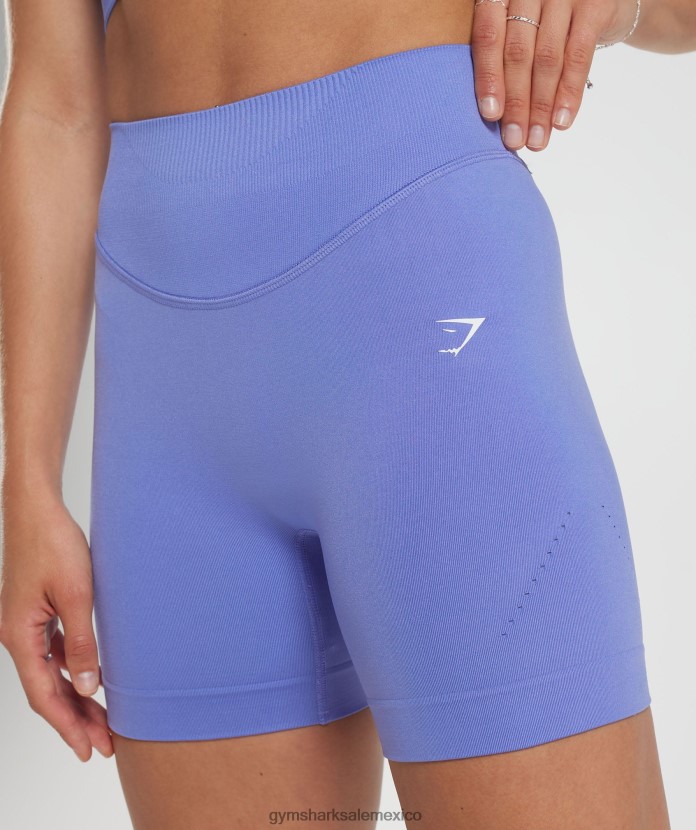 Gymshark pantalones cortos deportivos sin costuras azul uva mujer 04BZTL17 - Gymshark México