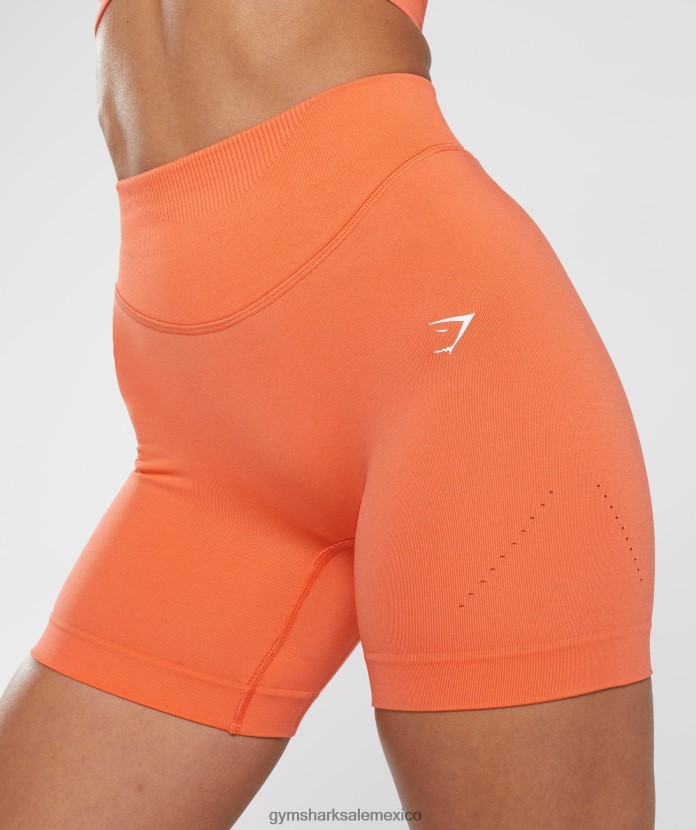 Gymshark pantalones cortos deportivos sin costuras naranja aeroespacial mujer 04BZTL102 - Gymshark Mujer