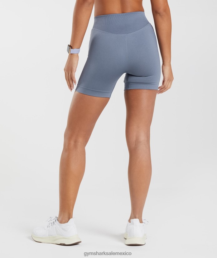 Gymshark pantalones cortos deportivos sin costuras noche azul mujer 04BZTL21 - Gymshark Sale