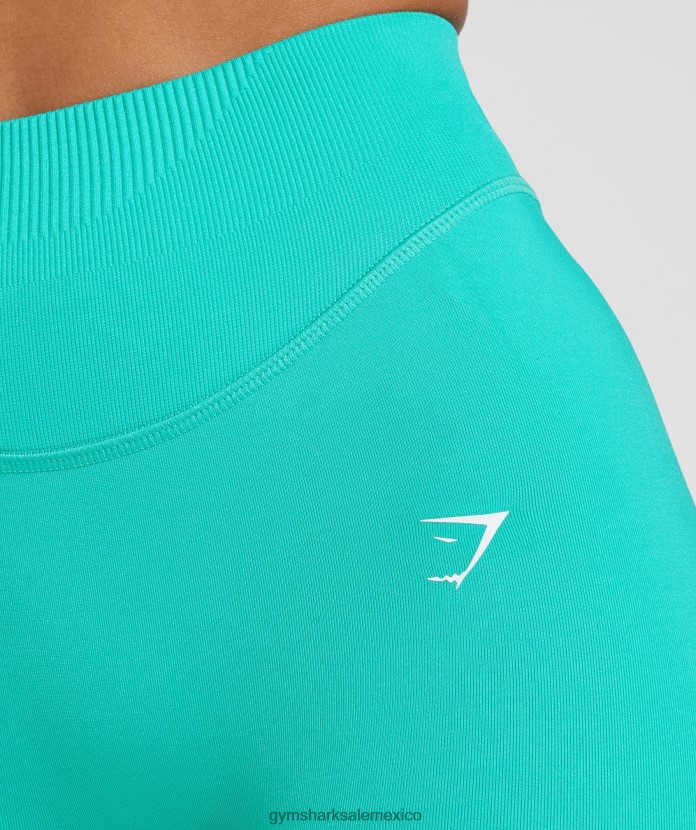 Gymshark pantalones cortos deportivos sin costuras paraíso azul mujer 04BZTL27 - Gymshark Sale