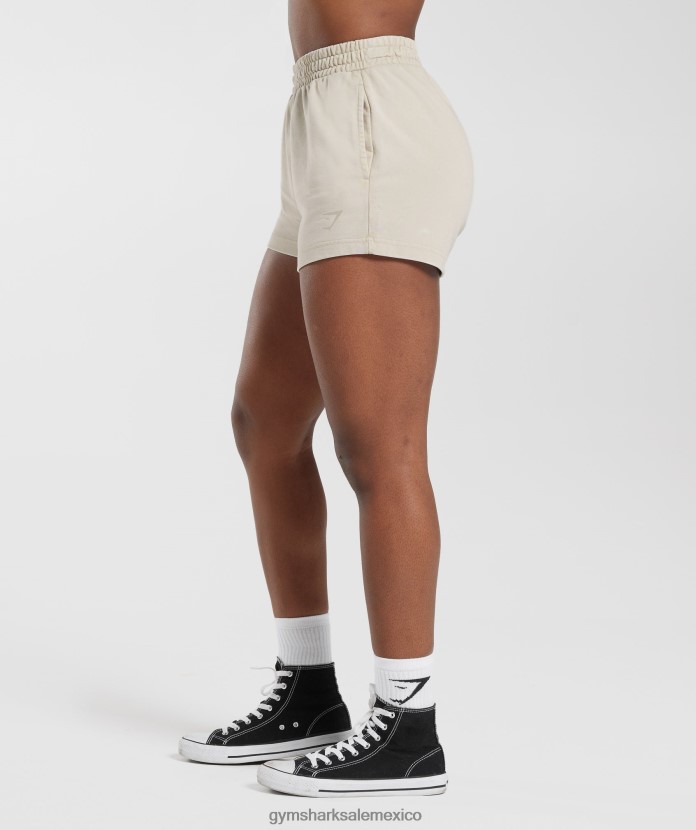Gymshark pantalones cortos deportivos universitarios marrón hongo mujer 04BZTL82 - Gymshark Mujer