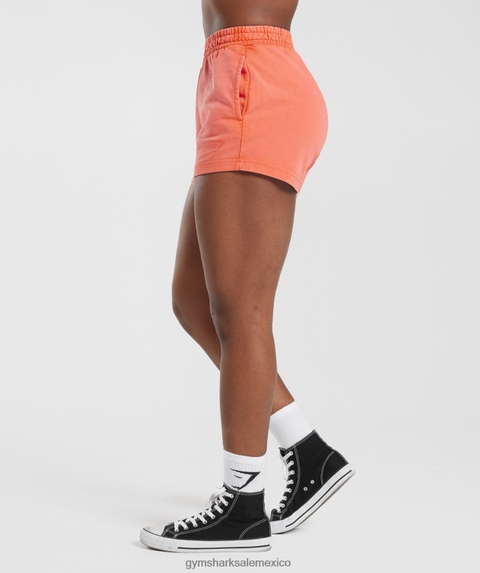 Gymshark pantalones cortos deportivos universitarios solsticio naranja mujer 04BZTL25 - Gymshark Mujer