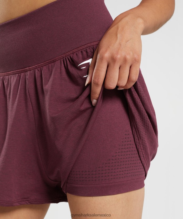 Gymshark pantalones cortos vital sin costuras 2.0 2 en 1 marga granate al horno mujer 04BZTL65 - Gymshark México