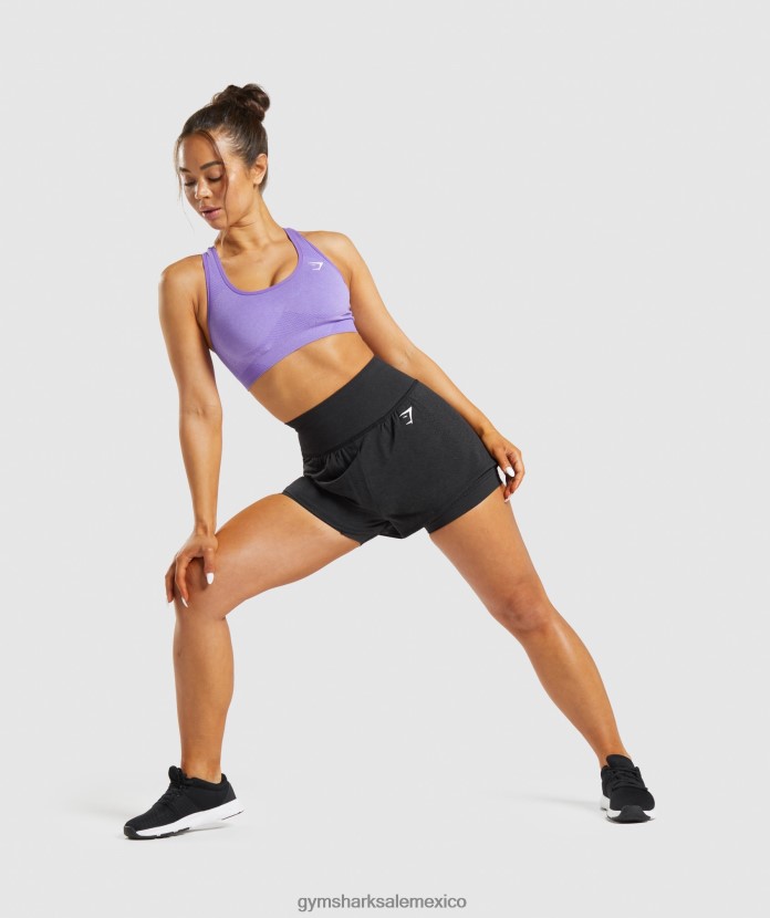 Gymshark pantalones cortos vital sin costuras 2.0 2 en 1 marga negra mujer 04BZTL88 - Gymshark Mexico