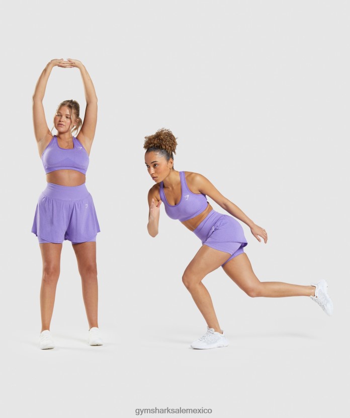 Gymshark pantalones cortos vital sin costuras 2.0 2 en 1 marga púrpura brillante mujer 04BZTL79 - Gymshark Sale