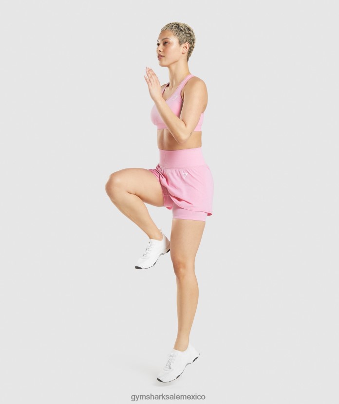 Gymshark pantalones cortos vital sin costuras 2.0 2 en 1 marga rosa sorbete mujer 04BZTL71 - Gymshark Hombre
