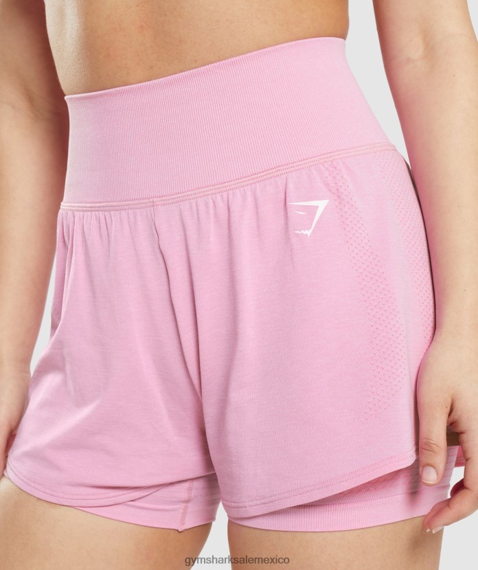 Gymshark pantalones cortos vital sin costuras 2.0 2 en 1 marga rosa sorbete mujer 04BZTL71 - Gymshark Hombre