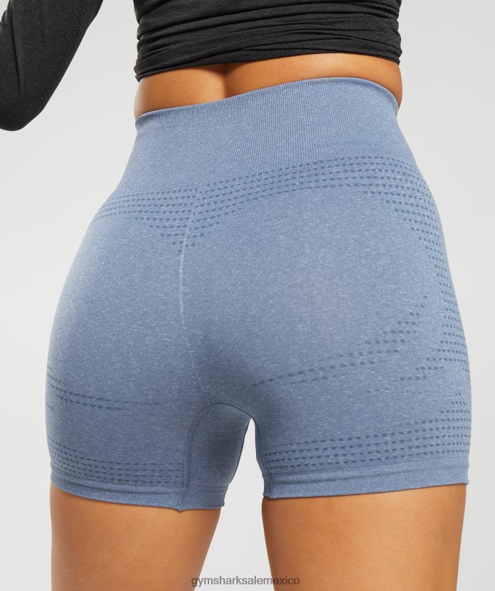 Gymshark pantalones cortos vitales sin costuras 2.0 marga azul de la tarde mujer 04BZTL3 - Gymshark Mujer