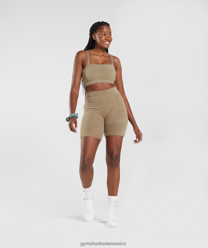 Gymshark shorts de punto con pestañas Whitney cemento marrón mujer 04BZTL101 - Gymshark Hombre