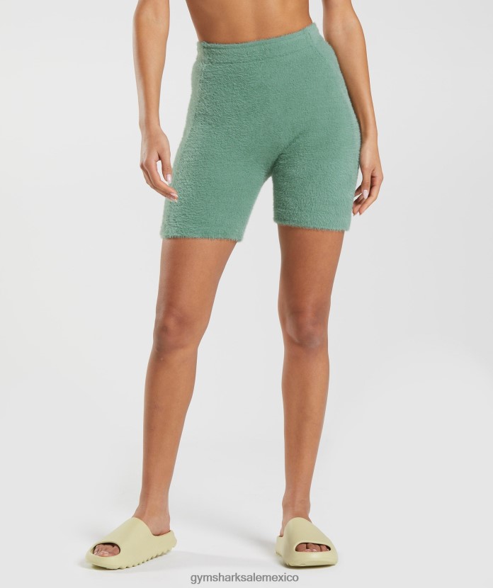 Gymshark shorts de punto con pestañas Whitney hoja verde mujer 04BZTL75 - Gymshark México