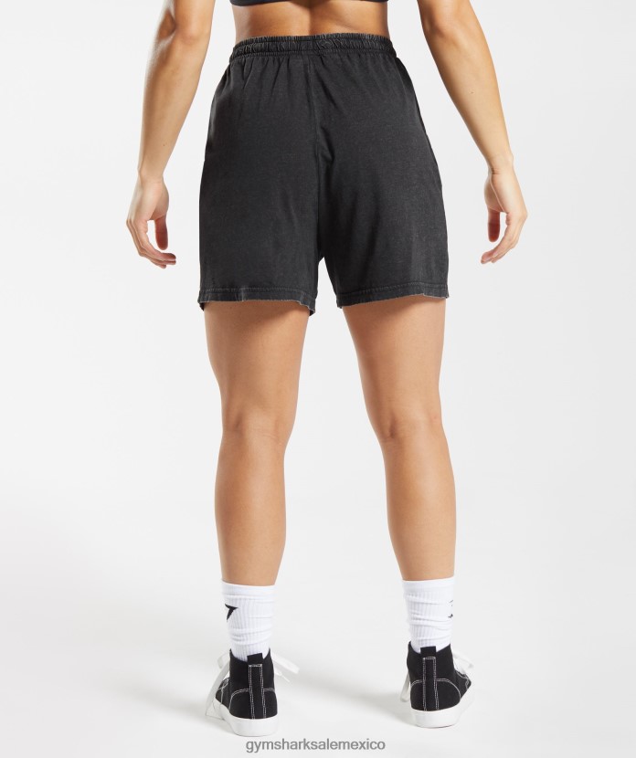 Gymshark shorts holgados con lavado Legacy negro mujer 04BZTL110 - Gymshark México