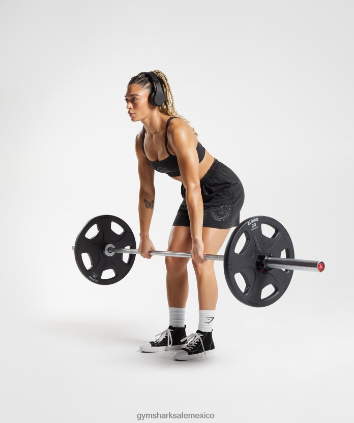 Gymshark shorts holgados con lavado Legacy negro mujer 04BZTL110 - Gymshark México