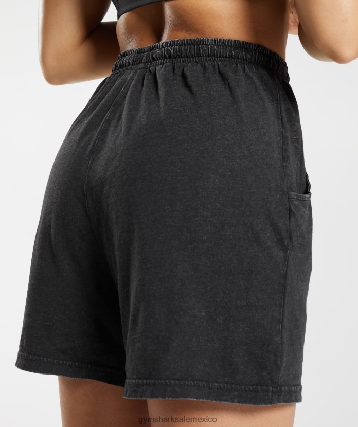 Gymshark shorts holgados con lavado Legacy negro mujer 04BZTL110 - Gymshark México