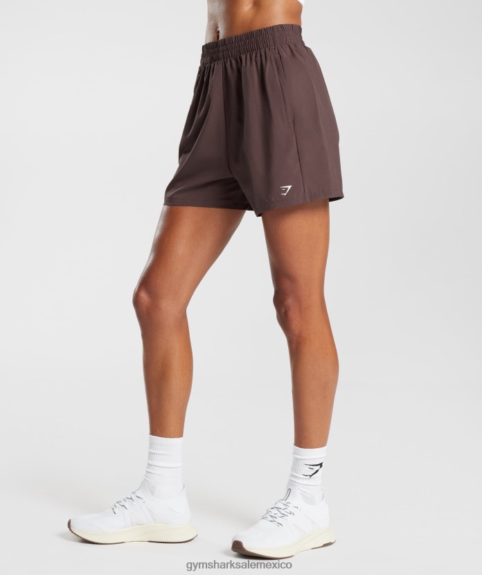 Gymshark shorts tejidos con bolsillos marrón chocolate mujer 04BZTL44 - Gymshark México
