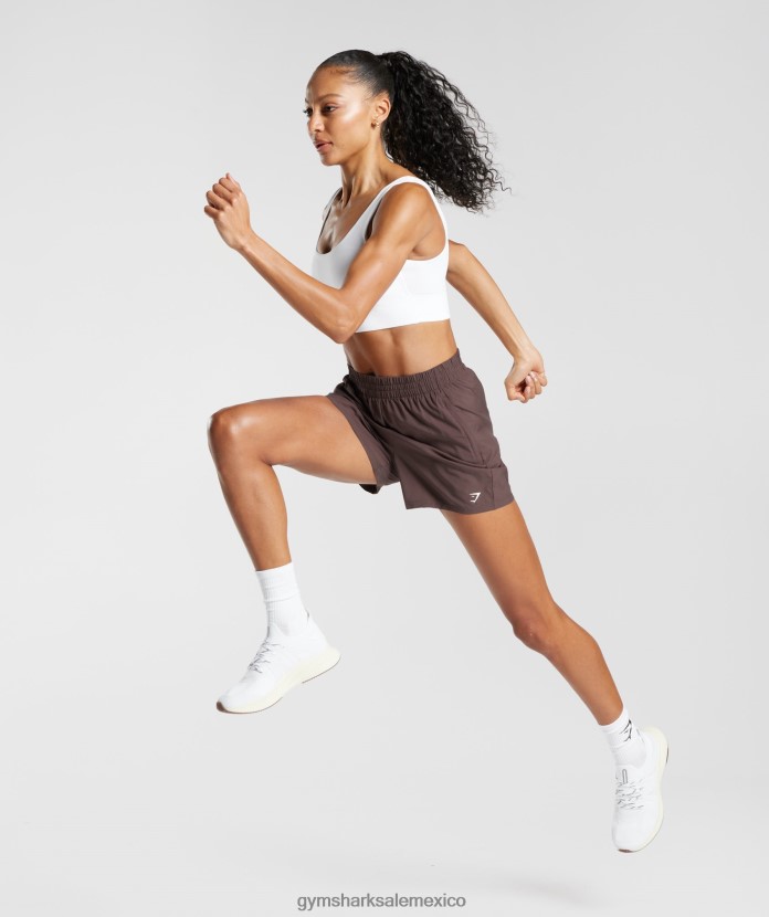 Gymshark shorts tejidos con bolsillos marrón chocolate mujer 04BZTL44 - Gymshark México