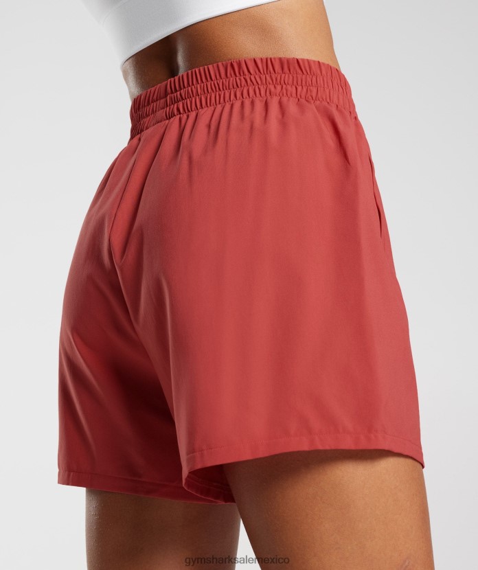 Gymshark shorts tejidos con bolsillos rojo secado al sol mujer 04BZTL56 - Gymshark Hombre