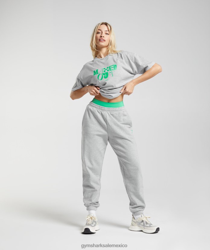 Gymshark camiseta extragrande al máximo marga gris claro mujer 04BZTL482 - Gymshark Mexico