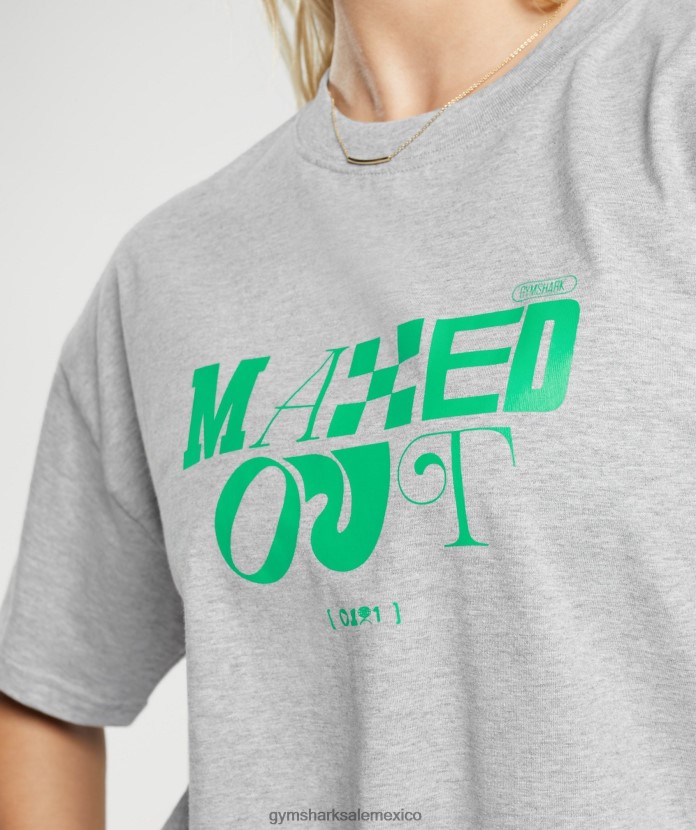 Gymshark camiseta extragrande al máximo marga gris claro mujer 04BZTL482 - Gymshark Mexico