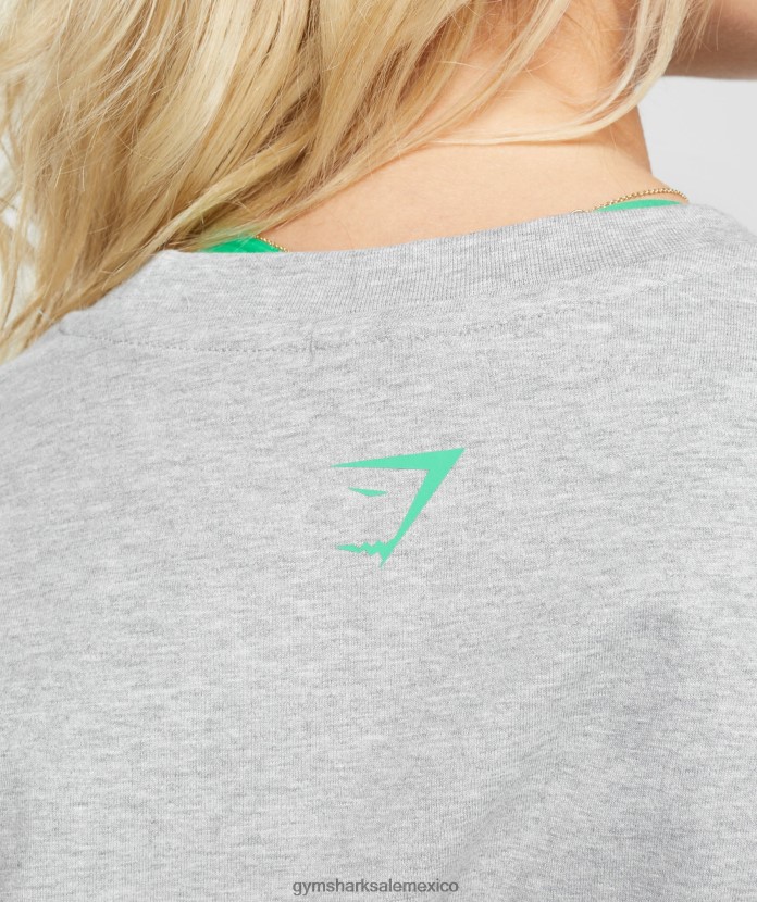 Gymshark camiseta extragrande al máximo marga gris claro mujer 04BZTL482 - Gymshark Mexico