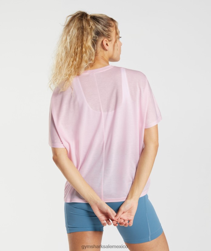 Gymshark camiseta súper suave rosa tiza mujer 04BZTL425 - Gymshark Mujer