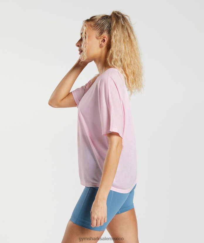 Gymshark camiseta súper suave rosa tiza mujer 04BZTL425 - Gymshark Mujer