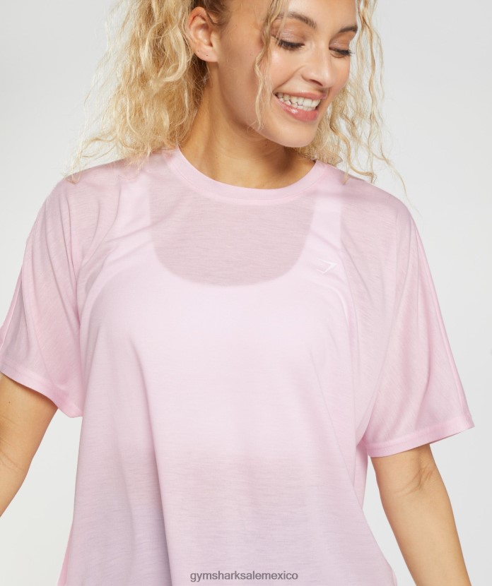 Gymshark camiseta súper suave rosa tiza mujer 04BZTL425 - Gymshark Mujer