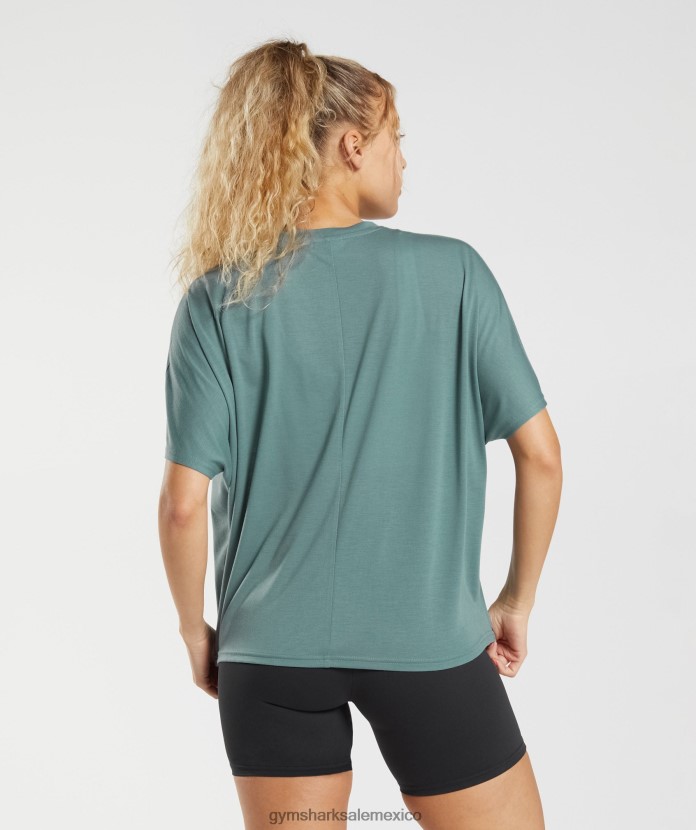 Gymshark camiseta súper suave trueno azul mujer 04BZTL415 - Gymshark Mexico