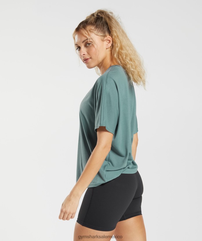 Gymshark camiseta súper suave trueno azul mujer 04BZTL415 - Gymshark Mexico