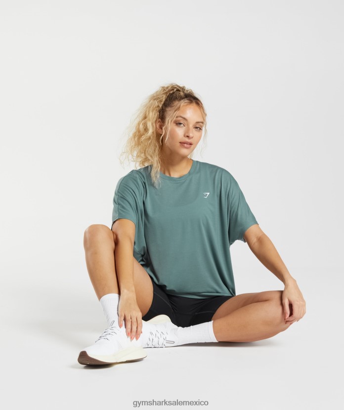 Gymshark camiseta súper suave trueno azul mujer 04BZTL415 - Gymshark Mexico