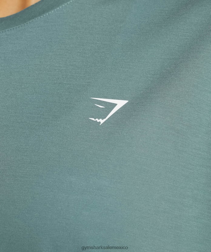 Gymshark camiseta súper suave trueno azul mujer 04BZTL415 - Gymshark Mexico