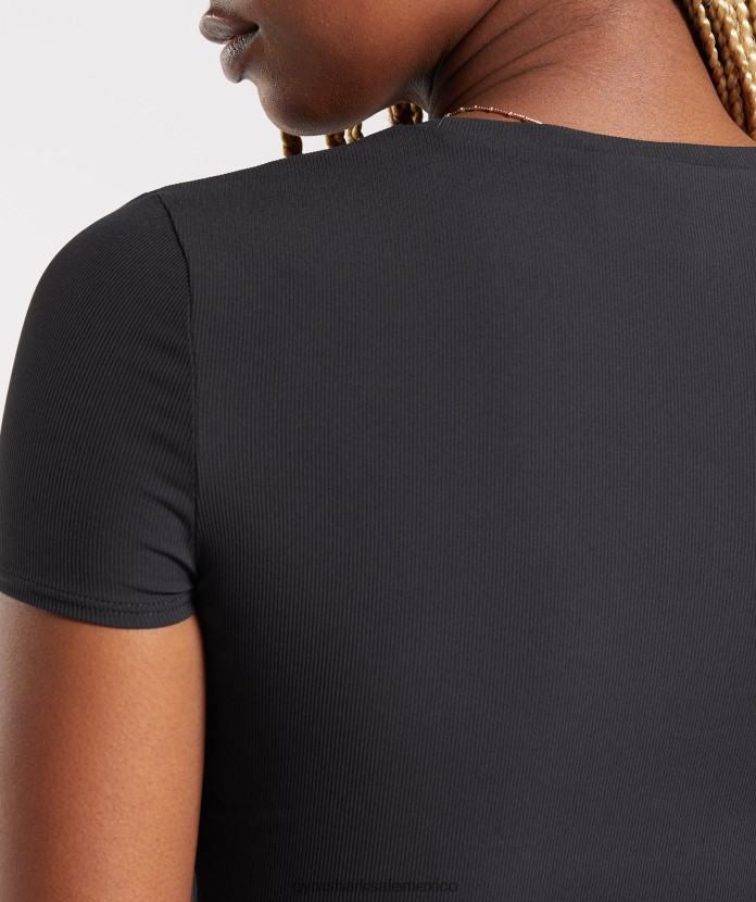 Gymshark elevar la parte superior negro mujer 04BZTL424 - Gymshark Hombre