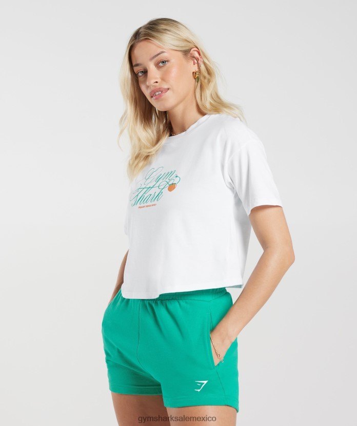 Gymshark top midi melocotón intenso blanco mujer 04BZTL428 - Gymshark México