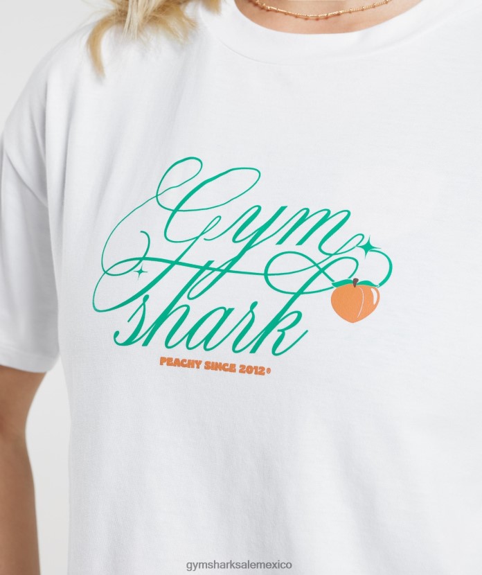 Gymshark top midi melocotón intenso blanco mujer 04BZTL428 - Gymshark México