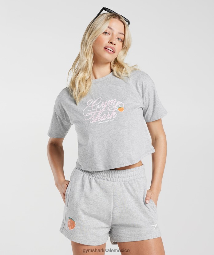 Gymshark top midi melocotón intenso marga gris claro mujer 04BZTL427 - Gymshark Sale