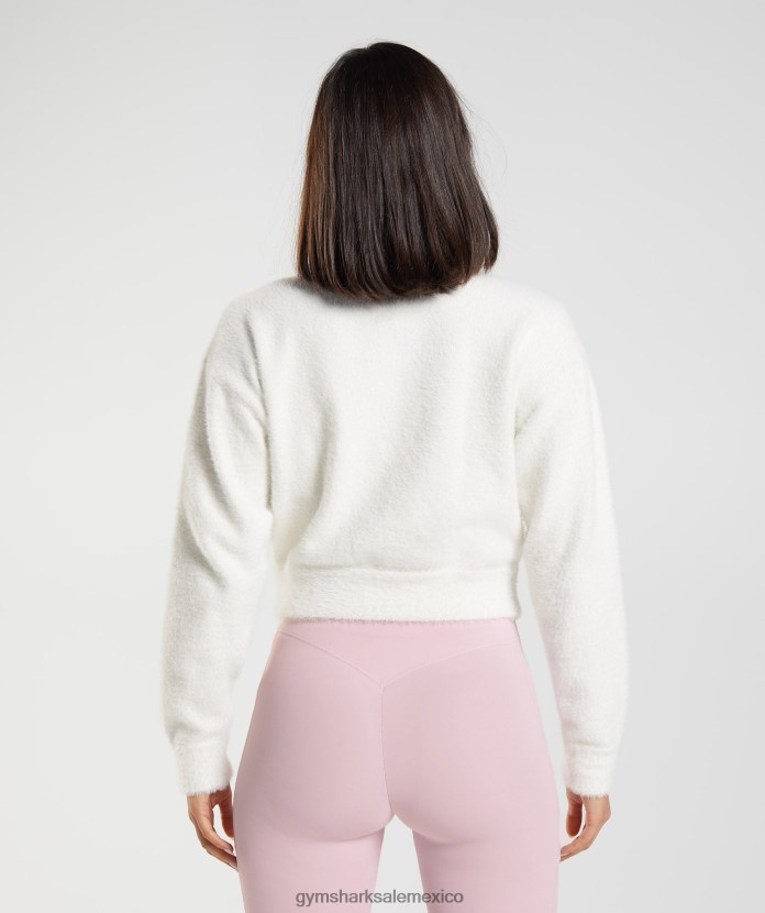 Gymshark chaqueta de punto con pestañas Whitney claraboya blanca mujer 04BZTL409 - Gymshark Mujer