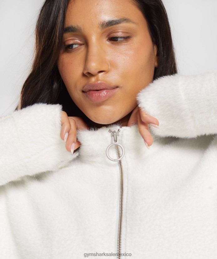 Gymshark chaqueta de punto con pestañas Whitney claraboya blanca mujer 04BZTL409 - Gymshark Mujer