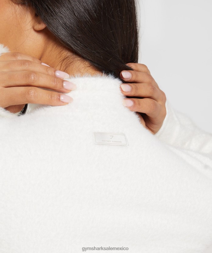 Gymshark chaqueta de punto con pestañas Whitney claraboya blanca mujer 04BZTL409 - Gymshark Mujer