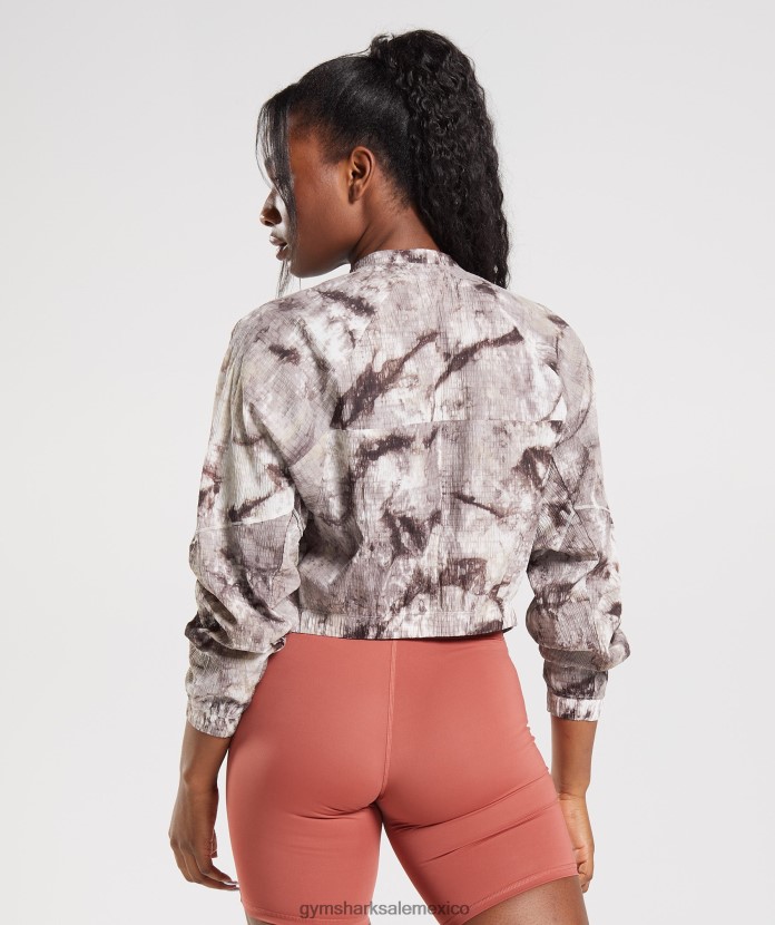 Gymshark chaqueta tejida elevada tinte en aerosol marrón cemento mujer 04BZTL367 - Gymshark Hombre