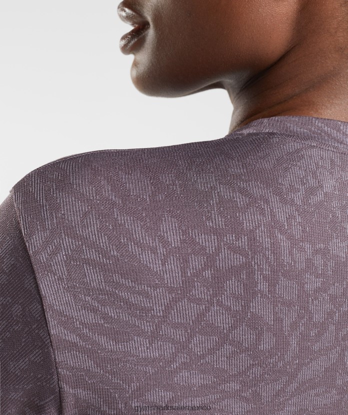 Gymshark adapt animal top de manga larga sin costuras salvaje | lila almizclera mujer 04BZTL472 - Gymshark Sale